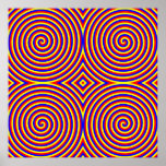Primära färger. Ljusa och färgrika spiral Affischer