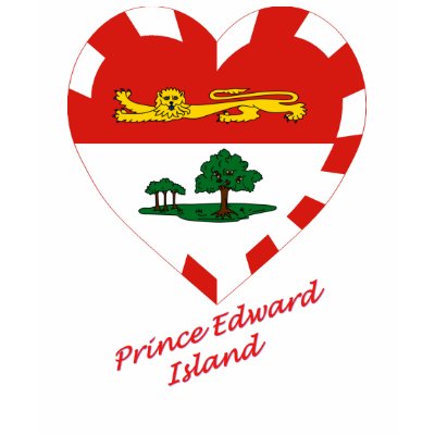 Prince Edward Island flaggahjärta med namn från Vexillophile