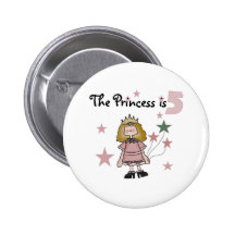 Princess 5th födelsedag knapp
