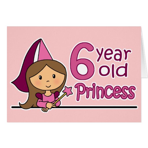 Princess Åldras 6 Hälsnings Kort