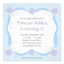 Princess Birthday Invitation with Purple Flowers