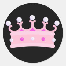 PrincessPartyCrown Rund Klistermärke