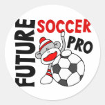 Pro sock monkey för framtida fotboll rund klistermärke