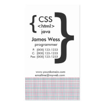 Programmerare för webben för Java html CSS Visitkort Mallar