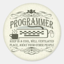 Programmerare Runda Klistermärken
