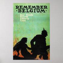 Propagandaaffischen "minns Belgien" WWII