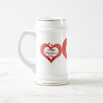 Prydd med pärlor röd hjärtavalentin
