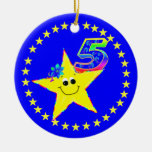 Prydnad för födelsedag för Smileystjärna 5th Julgranskulor