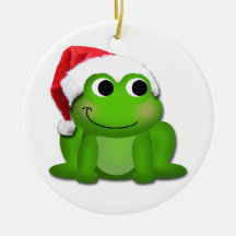 Prydnad för träd för gullig Hoppy julFroggy kerami Julgranskula