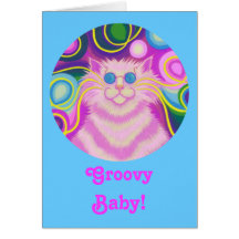 Psy-katt-delic rosa Groovy baby!", kortblått