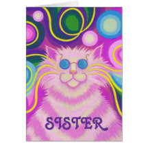 Psy-katt-delic rosa "kort för groovy födelsedag" f