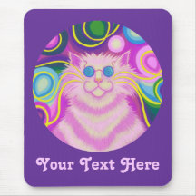 Psy-katt-delic rosa purpurfärgad mousepad för din  mus mattor