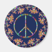 Psychedelic anemonfredsteckenmagnet magneter för kylskåp