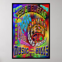 Psychedelic Hippiefest musikaffisch