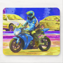 Psychedelic konst Mousepad för bikermotorcykelfant Mus Matta