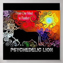 Psychedelic lejon affisch