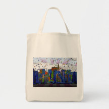 Psychedelic NYC: NYC-horisont, Chrysler Bldg Tote Bag