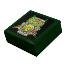 Psychedelic Popart för uggla giftbox Prydnadslådor