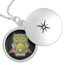 Psychedelic Popart för uggla halsband