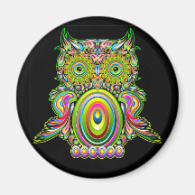 Psychedelic Popart för uggla magnet Magneter För Kylskåp