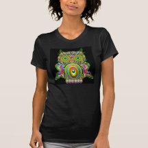 Psychedelic Popart för uggla T-tröja
