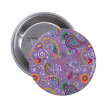 Psychedelic Purple Paisley Pin
