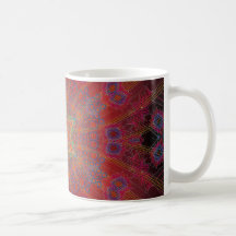 Psychedelic radiellt konstverk: kaffe muggar