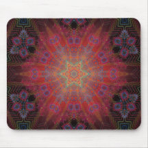 Psychedelic radiellt konstverk: mus matta