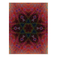 Psychedelic radiellt konstverk: vykort