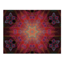 Psychedelic radiellt konstverk: vykort