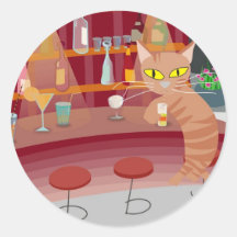 Pubkatt Rund Klistermärke