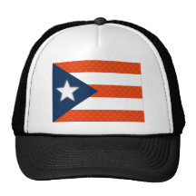 Puerto Rican flagga av röda randiga hjärtor Trucker Keps