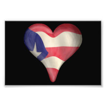 Puerto Rican flagga i en hjärta Fotografi