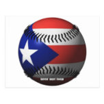 Puerto Rico flagga som täcker en baseball Vykort