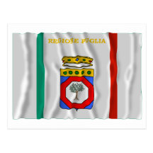Puglia som vinkar flagga vykort