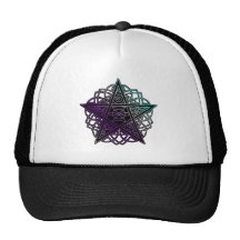 Purple and aqua intricate pentacle hats
