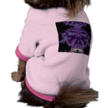 Purple and Black Fractal Art Dog Shirt