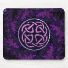 Purple Celtic Knot Fractal Design Mousepads