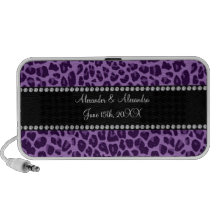 Purple leopard pattern wedding favors iPhone speaker