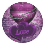 Purple Love Hearts Stickers