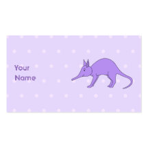 Purpurfärgad Aardvark Visitkort Mallar