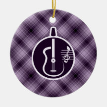 Purpurfärgad akustisk gitarr juldekoration