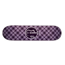 Purpurfärgad akustisk gitarr skateboard deck