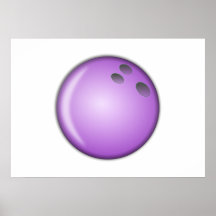 Purpurfärgad bowlingklot print