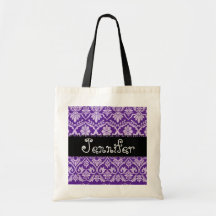 PURPURFÄRGAD bröllopfavördamast hänger lös för bru Tote Bag