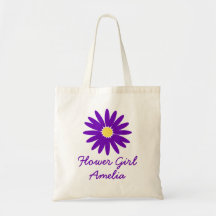 Purpurfärgad daisybrudtärna tote bag