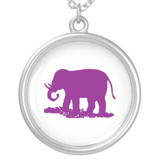 Purpurfärgad elefant hängsmycke