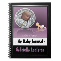 Purpurfärgad fotoreflexion - min babyjournal antecknings bok