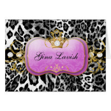 purpurfärgad Leopard 311-Lavish med diamanter Hälsnings Kort