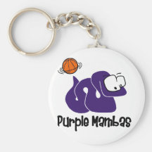 Purpurfärgad Mambasbasketlag Nyckelring